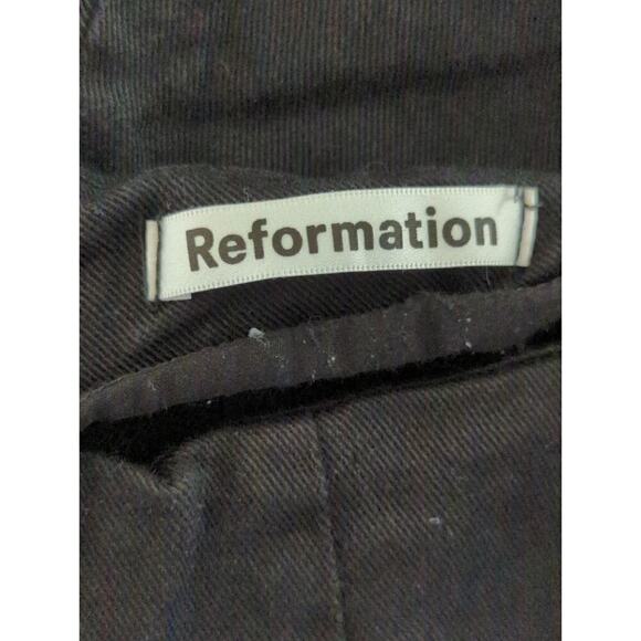 Reformation Black High Rise Straight Leg Trousers Back Zip Women's Sz. 6 - Picture 11 of 11
